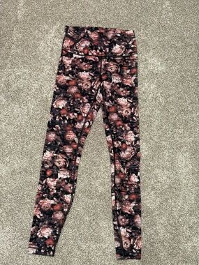lululemon Floral Leggings - Rose Pink & Black